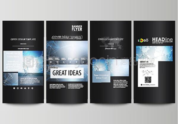 黑色彩色極簡(jiǎn)圖為可編輯版面的四個(gè)垂直橫幅,傳單設(shè)計(jì)商業(yè)模板。科學(xué)的醫(yī)學(xué)dna研究或醫(yī)學(xué)概念。黑色極簡(jiǎn)圖為可編輯版面的四個(gè)垂直橫幅,傳單設(shè)計(jì)商業(yè)模板。科學(xué)的醫(yī)學(xué)dna研究或醫(yī)學(xué)概念